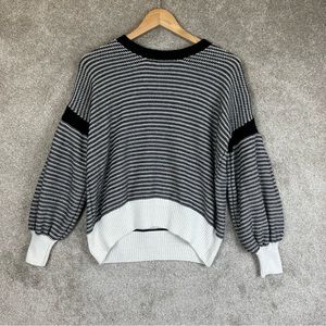 Urban Outfitters Sweater Womens Small Black White Cotton Blend Pullover- 9030*